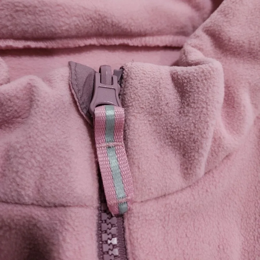 Cat & Jack Fleece Jacket Kids XL 14 Pink Cozy Layering warm recycled outdoor